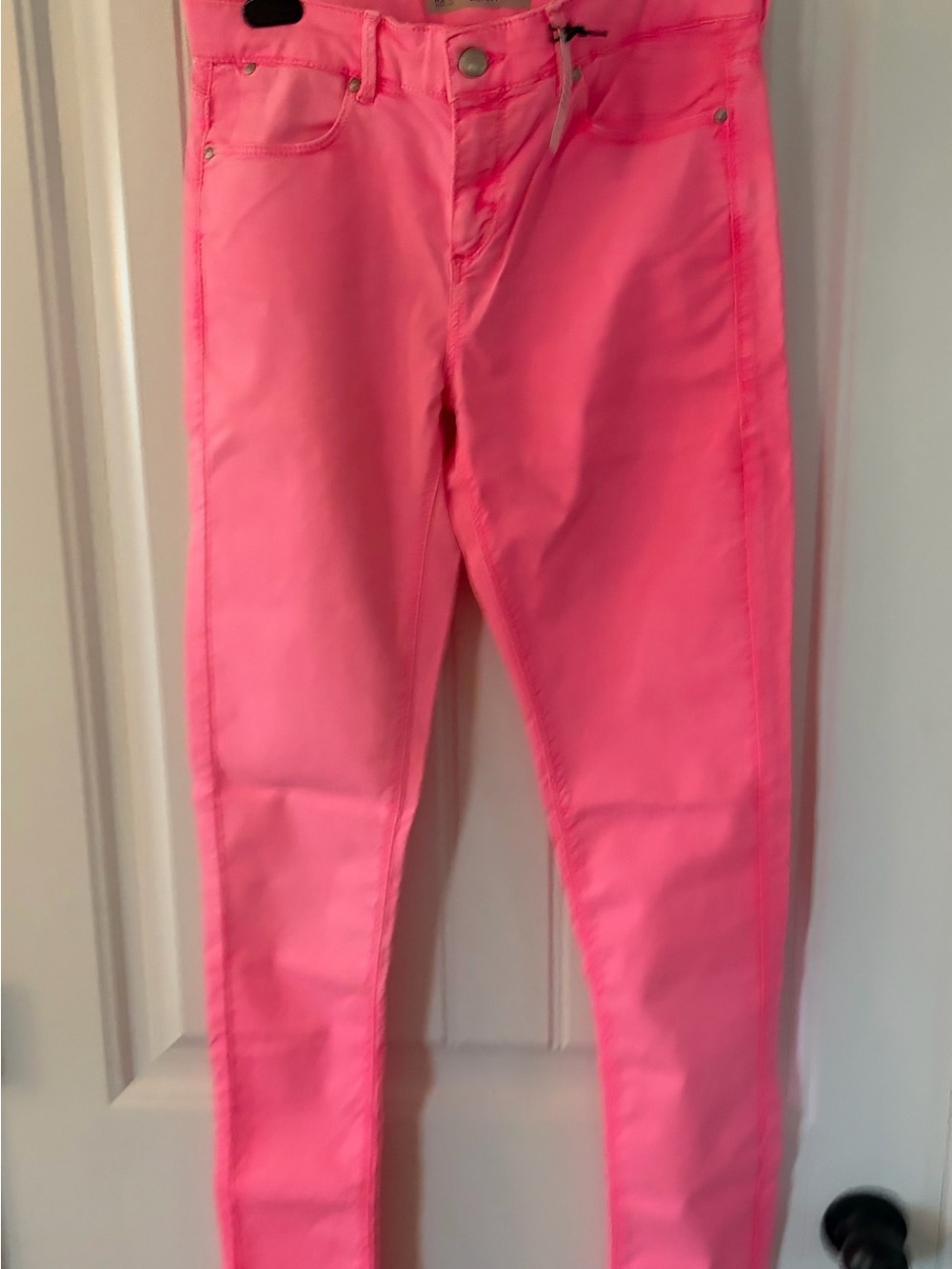 Topshop Neon Coral Pink Skinny Jeggings